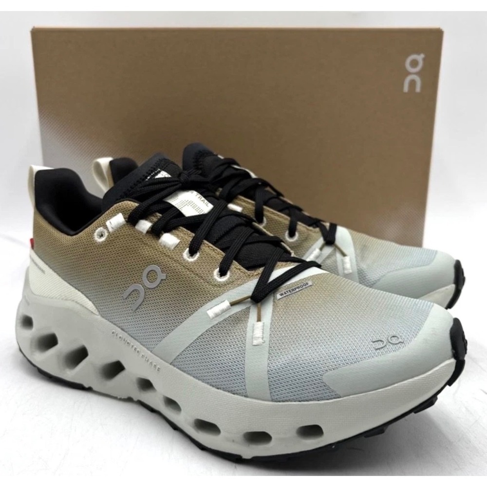 On Men's Cloudsurfer Trail Waterproof Running Shoes Safari Mineral Size 8 NWB - Picture 4 of 8